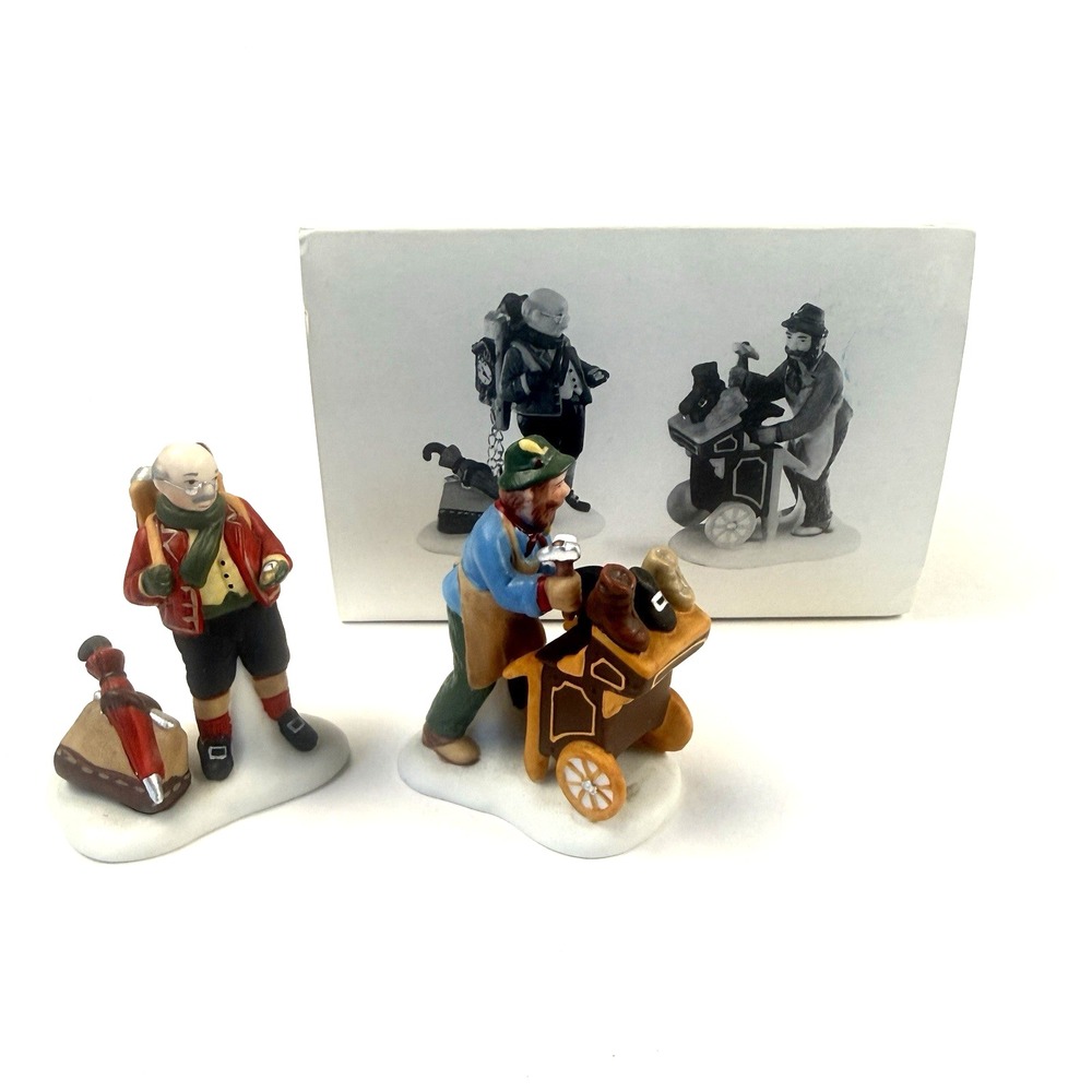 Department 56 Heritage Village Accessories Cobbler and Clock Peddler 5839-4